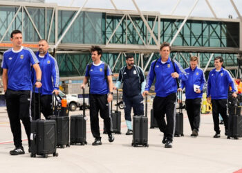 La Selección Argentina llegó a Estados Unidos para defender su título en el Mundial