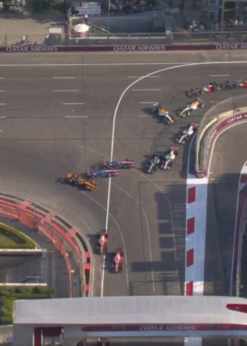 Colapinto generó un fuerte choque y debió abandonar en el GP de Azerbaiyán
